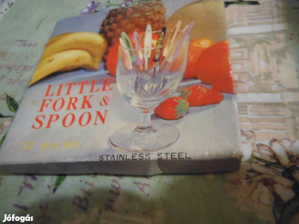 Retró vadi új cuki mini villácska kanálka 6személyesszett