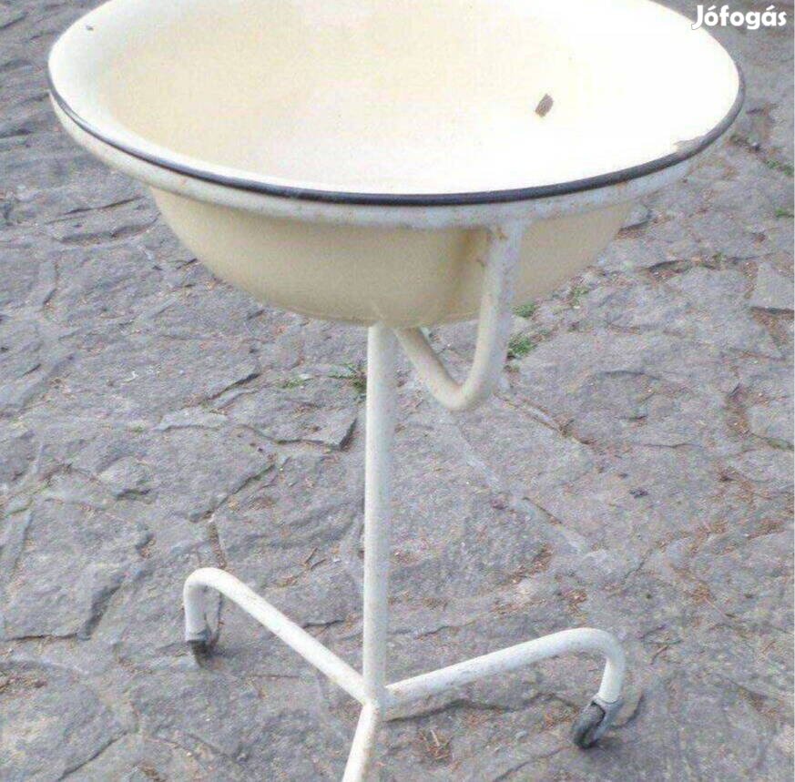 Retro vas állvány + zománcos lavor