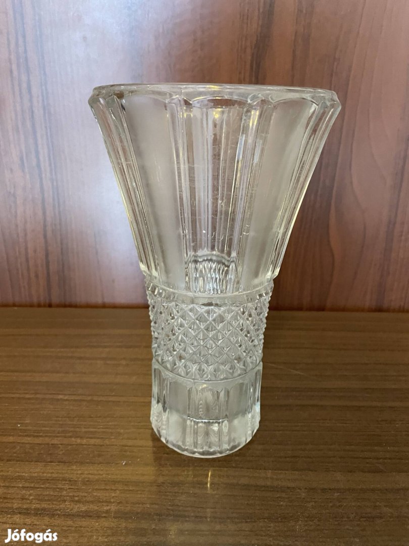 Retro vastag falú üveg virág váza