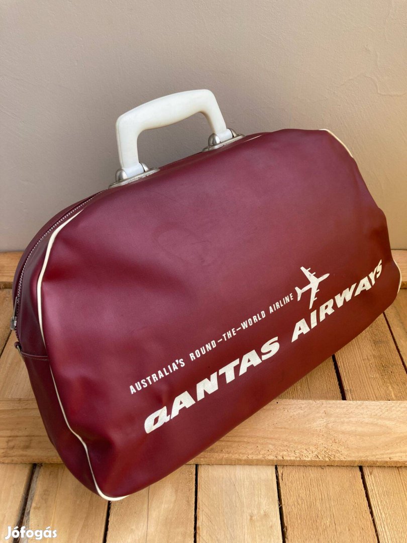 Retró veterán utazó kézipoggyász repülős táska vinyl vászon örök darab