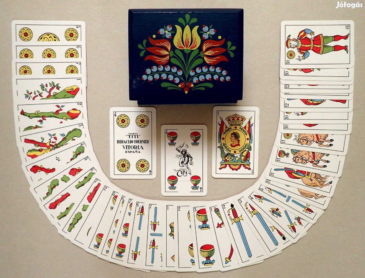 Retró vintage 1962 spanyol mexikói játék kártya pakli tarot jóskártya