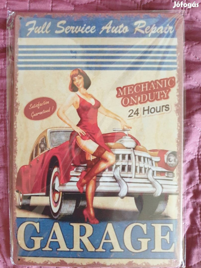 Retró vintage fém reklám tábla autó szervíz