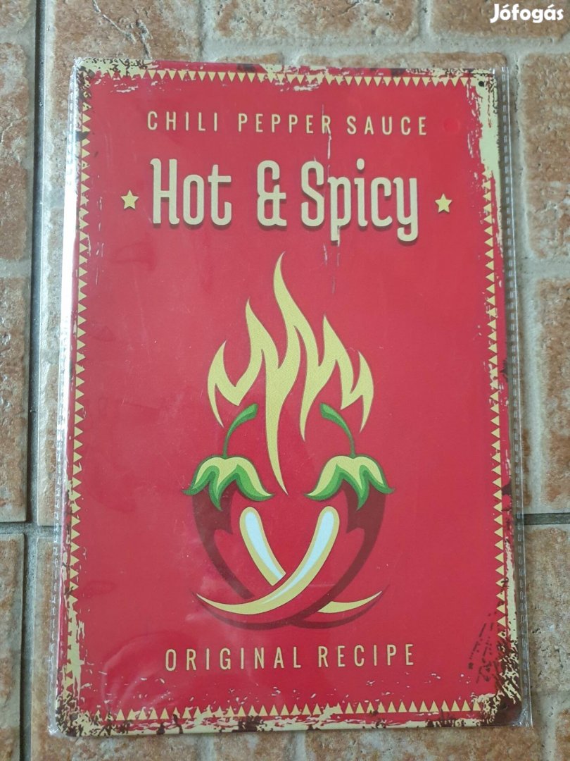 Retró vintage fém reklám tábla chili paprika konyha