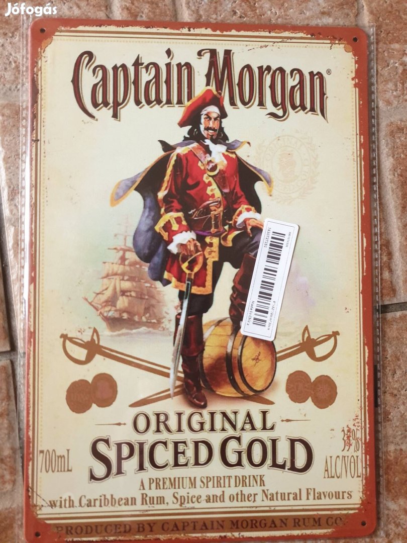 Retró vintage fém reklám tábla rum captain morgen