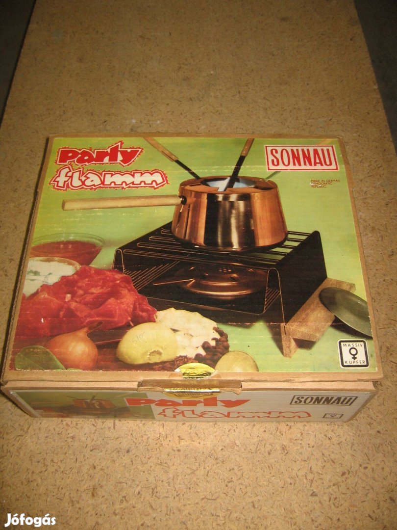 Retro vörösréz Fondue készlet új állapot!