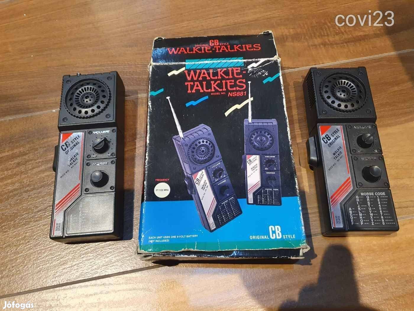 Retro walkie takies pár NS881 CB rádió újszerű dobozában plusz egy