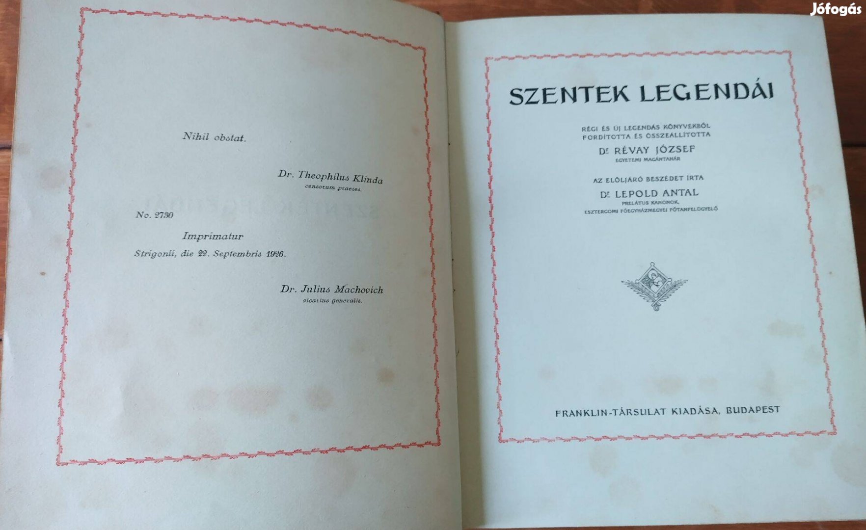 Révay József: Szentek legendái (1926)