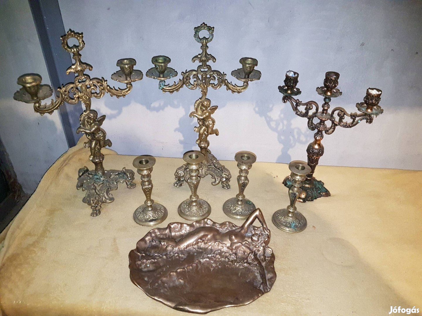 Réz- és bronz dísztárgy gyűjtemény - gyertya tartó