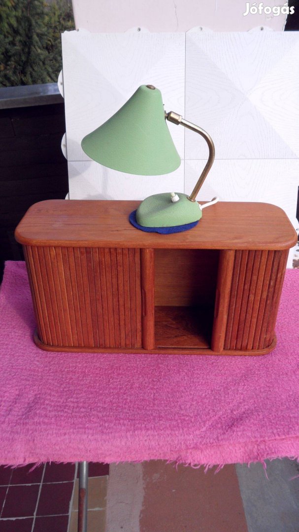 Réz antik lámpa asztali, redőny ös mutatós tároló szekrény