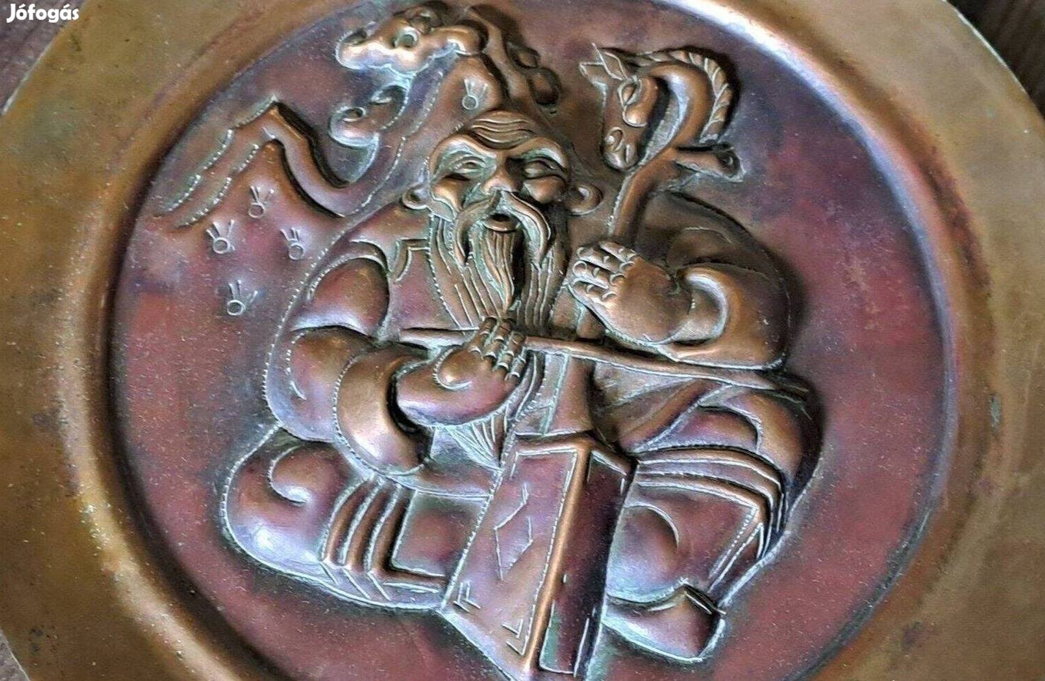 Réz falitányér Buddha ábrázolás