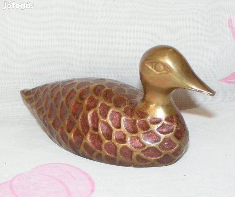 Réz kacsa tűzzománc díszítéssel