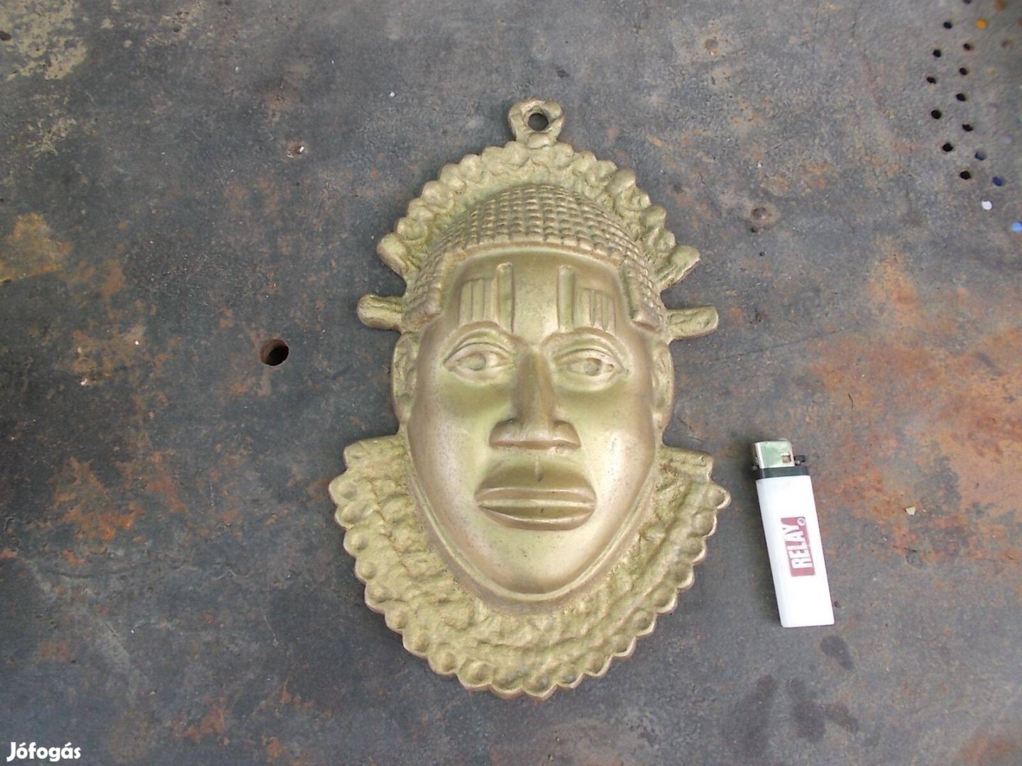 Réz szobor arc disz tárgy nagy méret súlyos darab