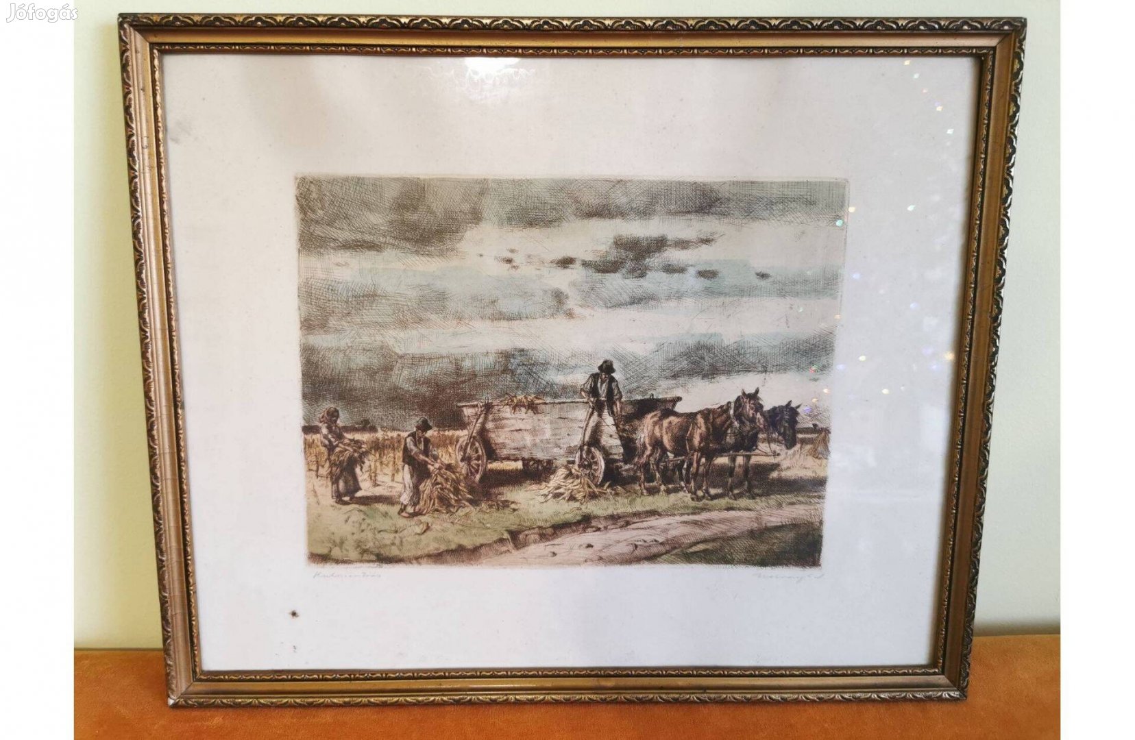 Rézkarc Műtárgy Udvary Pál kézzel, ceruzával jelzett