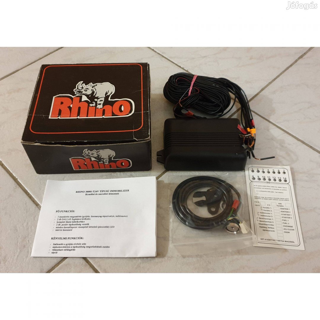 Rhino 3000I-T 24V!!! 3 pontos transzponderes immobiliser eladó