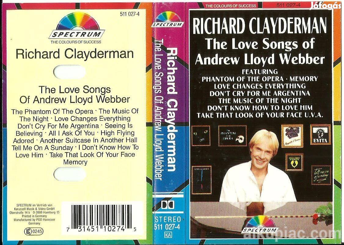 Richard Clayderman: The love Songs of Lloyd Webber - kazetta újszerű