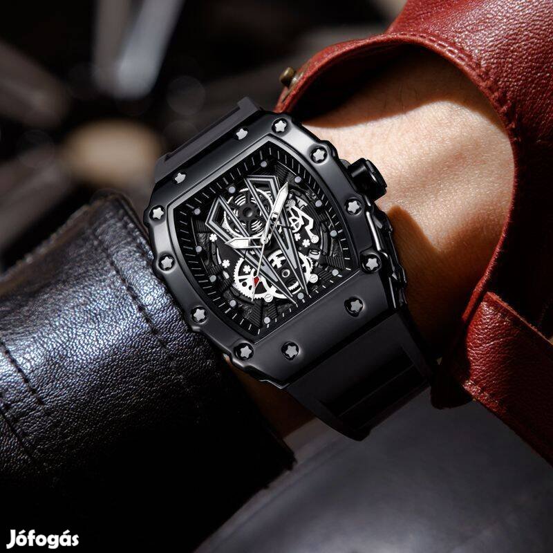 Richard Mille RM27 stílusú quartz szerkezetes óra , fekete tok- fekete