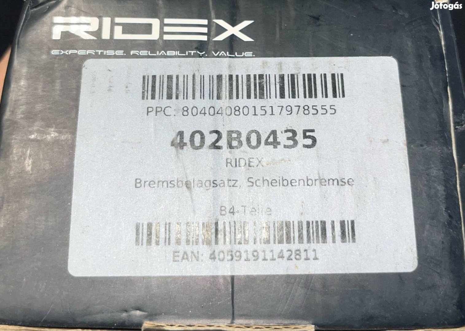 Ridex 402B0435 Fékbetétkészlet (Bontatlan)
