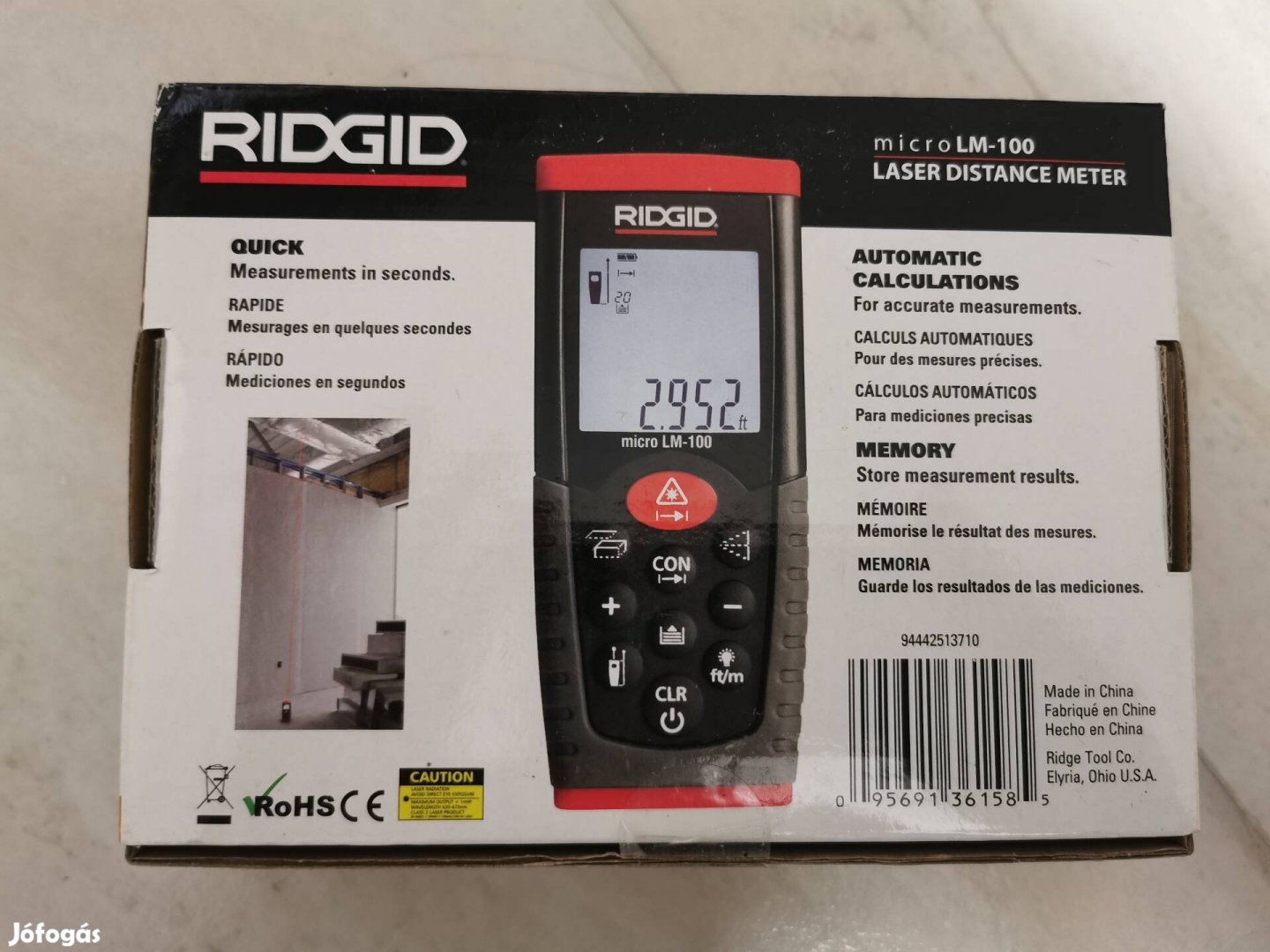 Ridgid micro LM-100 lézeres távolságmérő 
