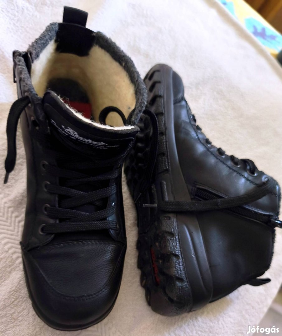 Rieker melegen bélelt női bőr bokacipő- 39-es