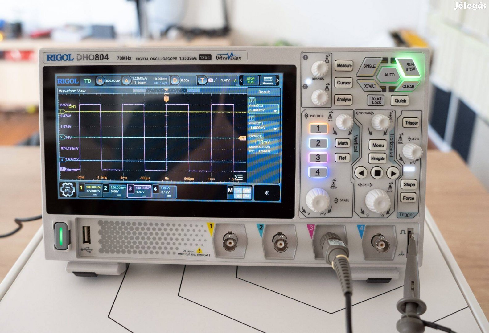 Rigol Dho804 oszcilloszkop, oscilloscope uj, minden kellékkel