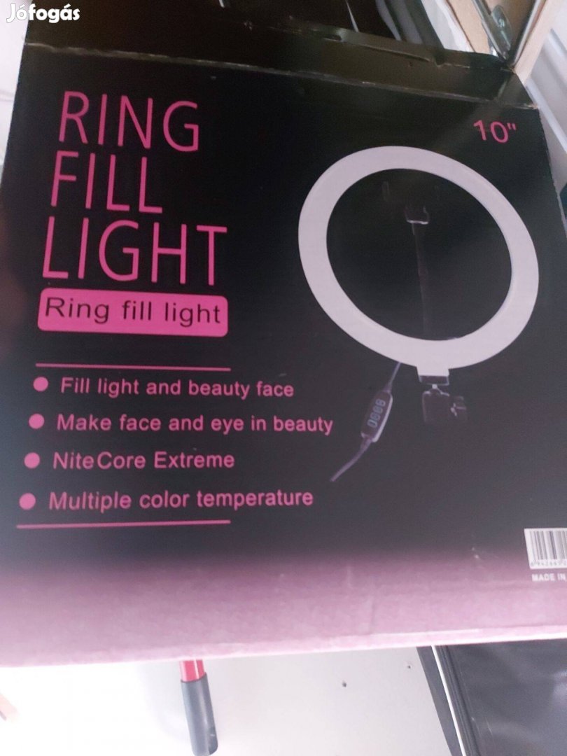 Ring fill light 26cm LED Körvaku állvánnyal új 4900Ft Veszprém