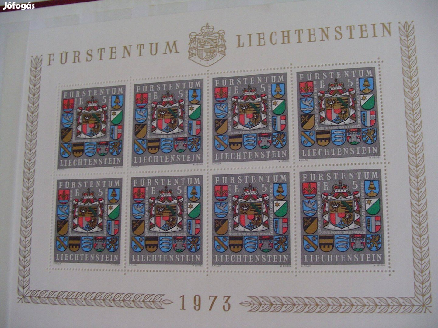 Ritka Liechtenstein kis ív 1973-as