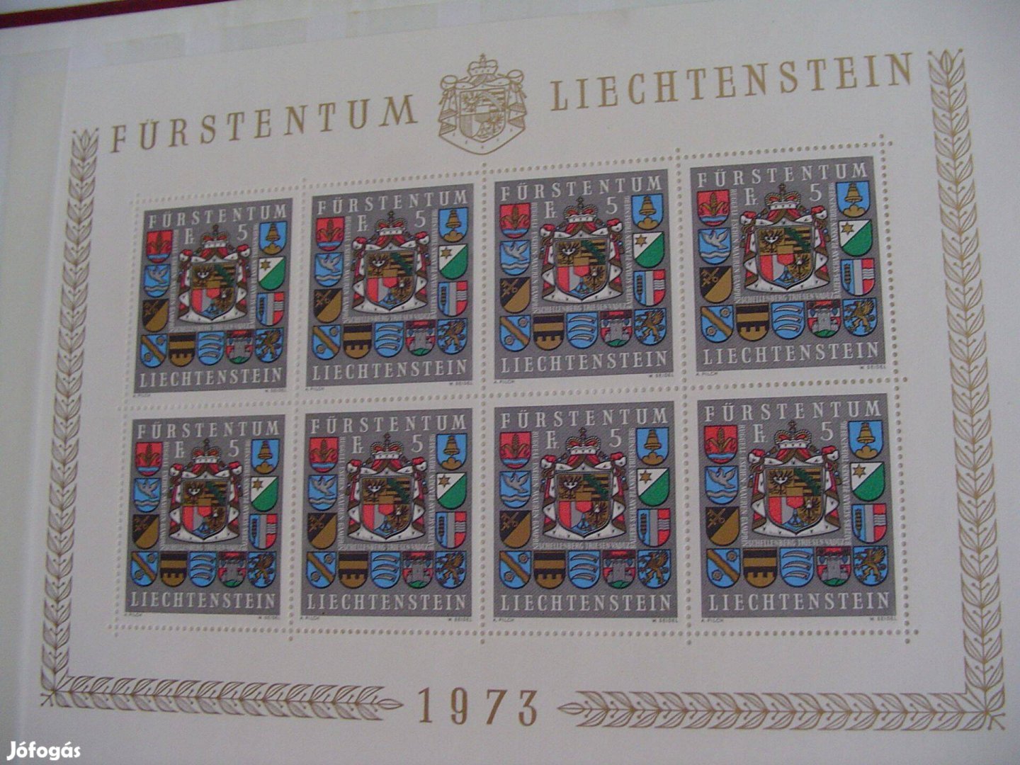 Ritka Liechtenstein kis ív 1973-as