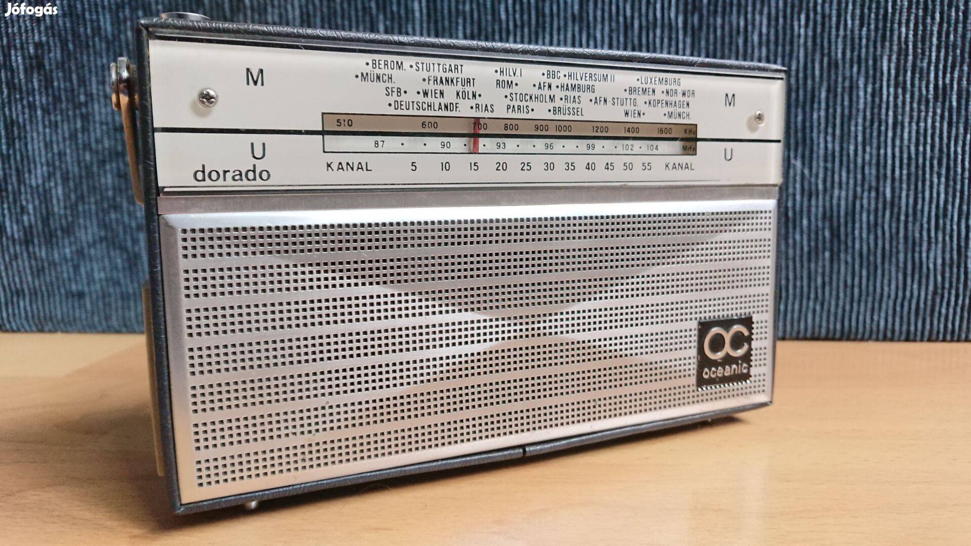 Ritka Oceanic Dorado FM/UHF vevő elemes tranzisztoros rádió táskarádió