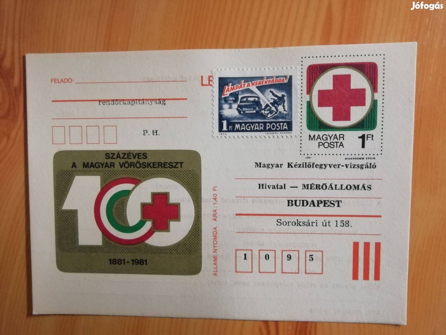 Ritka Vöröskeresztes levelezőlap 1981-es