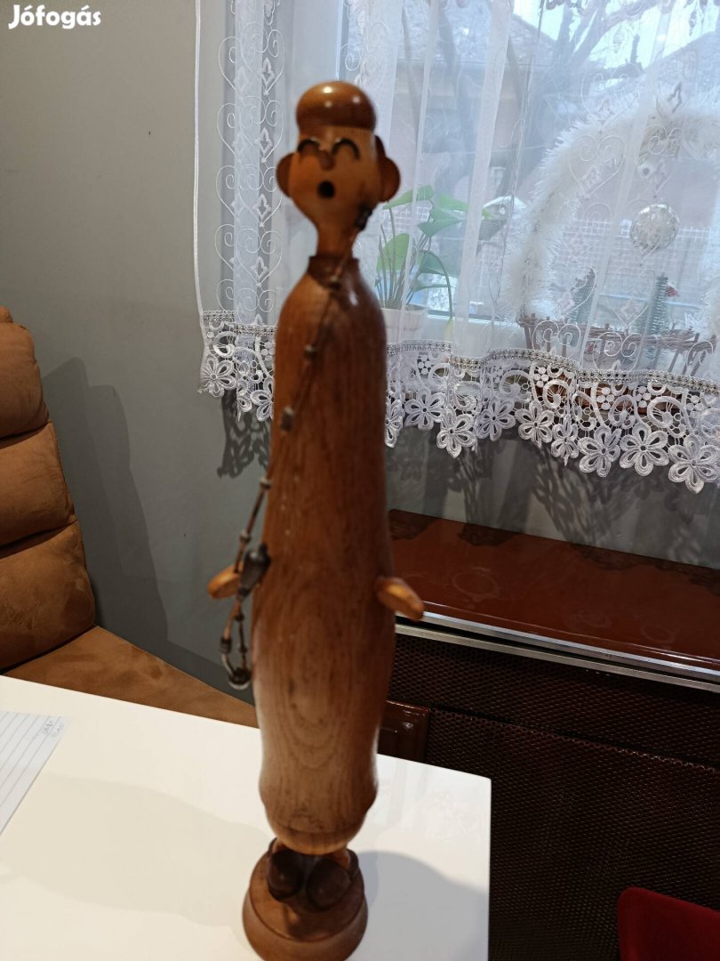 Ritka, óriás antik fafaragás - Lehrer Lmpel füstölő figura