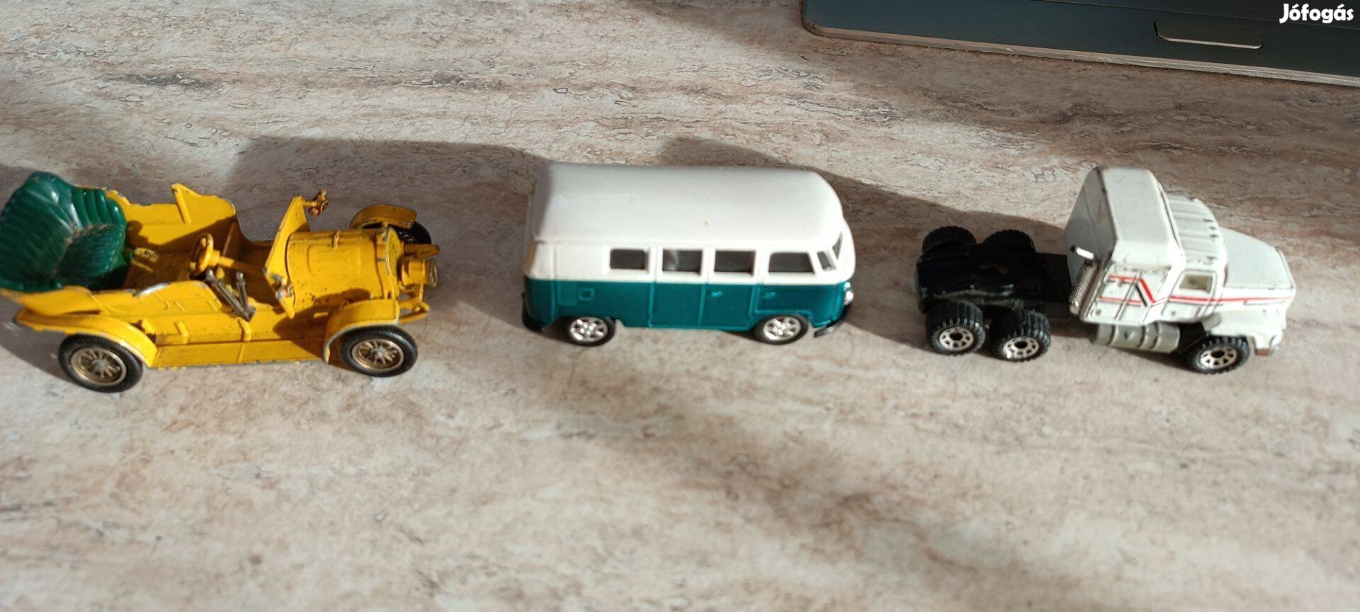 Ritka, régi kisautók ( 3 db.) Matchbox Mack, VW Microbus, Spyker