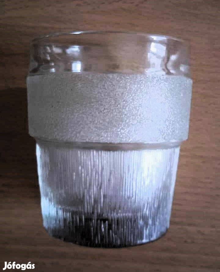 Ritka finn dizájn vastag üveg pohárkészlet, 7 db