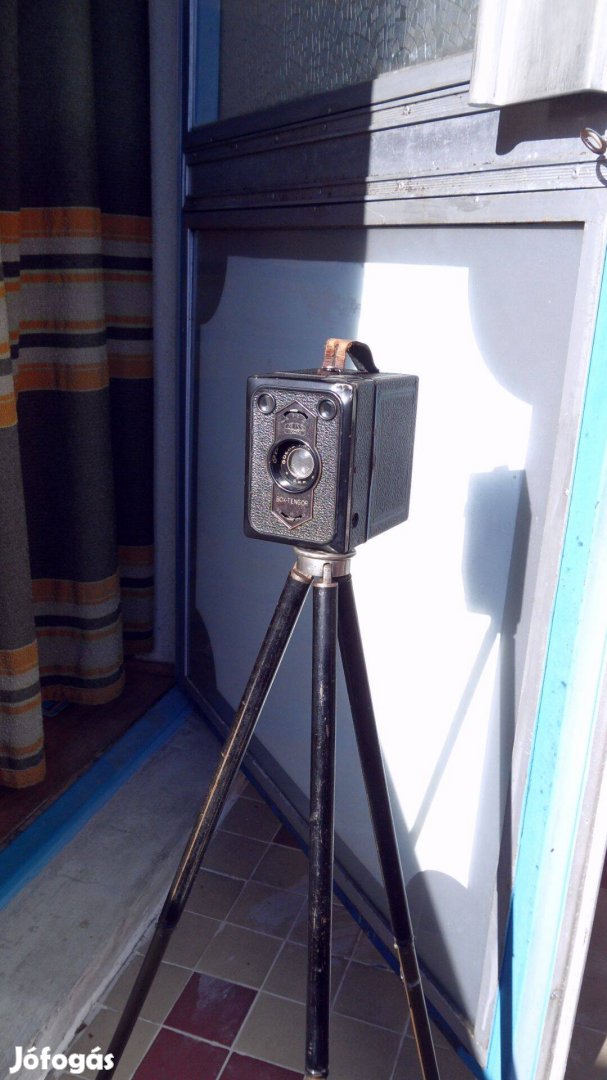 Ritka régi, retró 1 antik kamera lencse Agfa Synchro Box 120 tekercses
