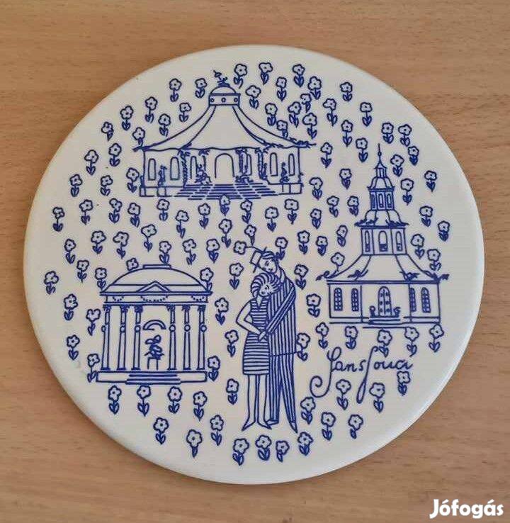 Ritka régi dán Nymolle Art Faience dísztál