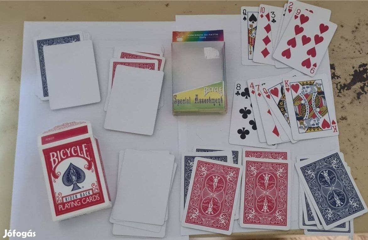 Ritka régiség Römi Francia poker bűvész kártya eredeti dobozban