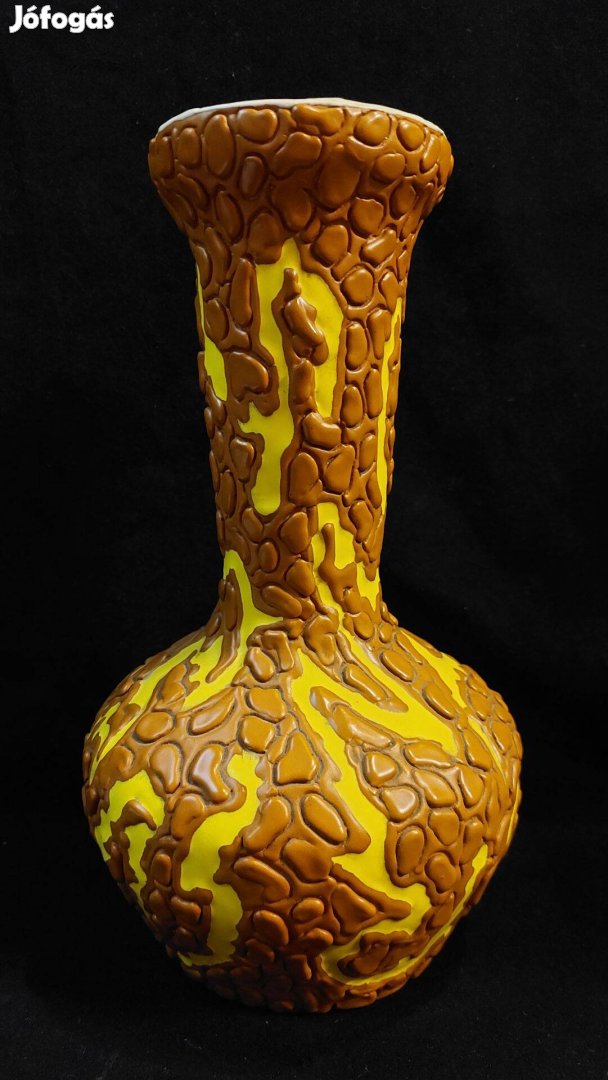 Ritka sárga-barna Király kerámia váza
