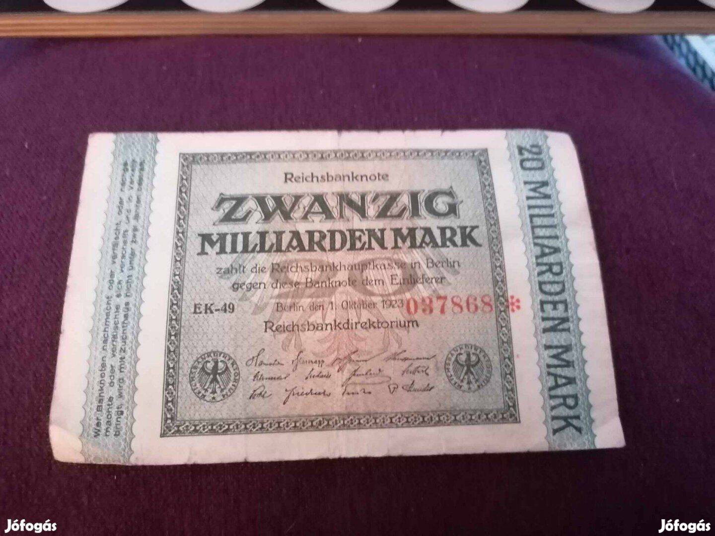 Ritkább1923 / 10 Milliárd Inflációs Márka,Németország (Csillagos)