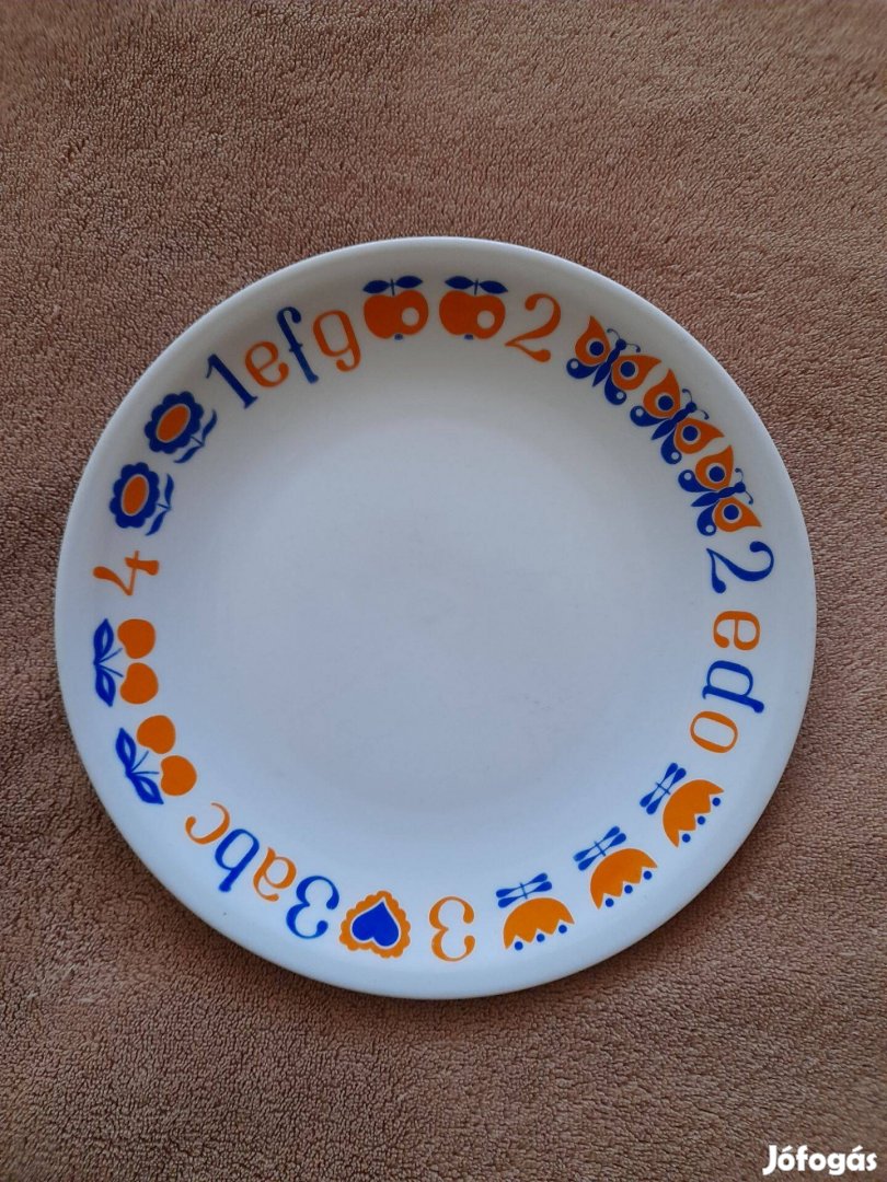 Ritkább ABC-s porcelán Alföldi ovis tányér óvoda ajándék Hollóházi ele