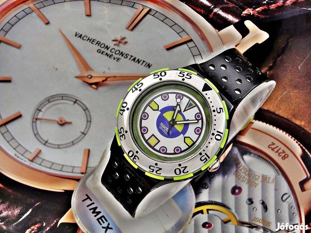Ritkaság!Gyönyörű nagyméretű retro Swatch óra 1992-ből