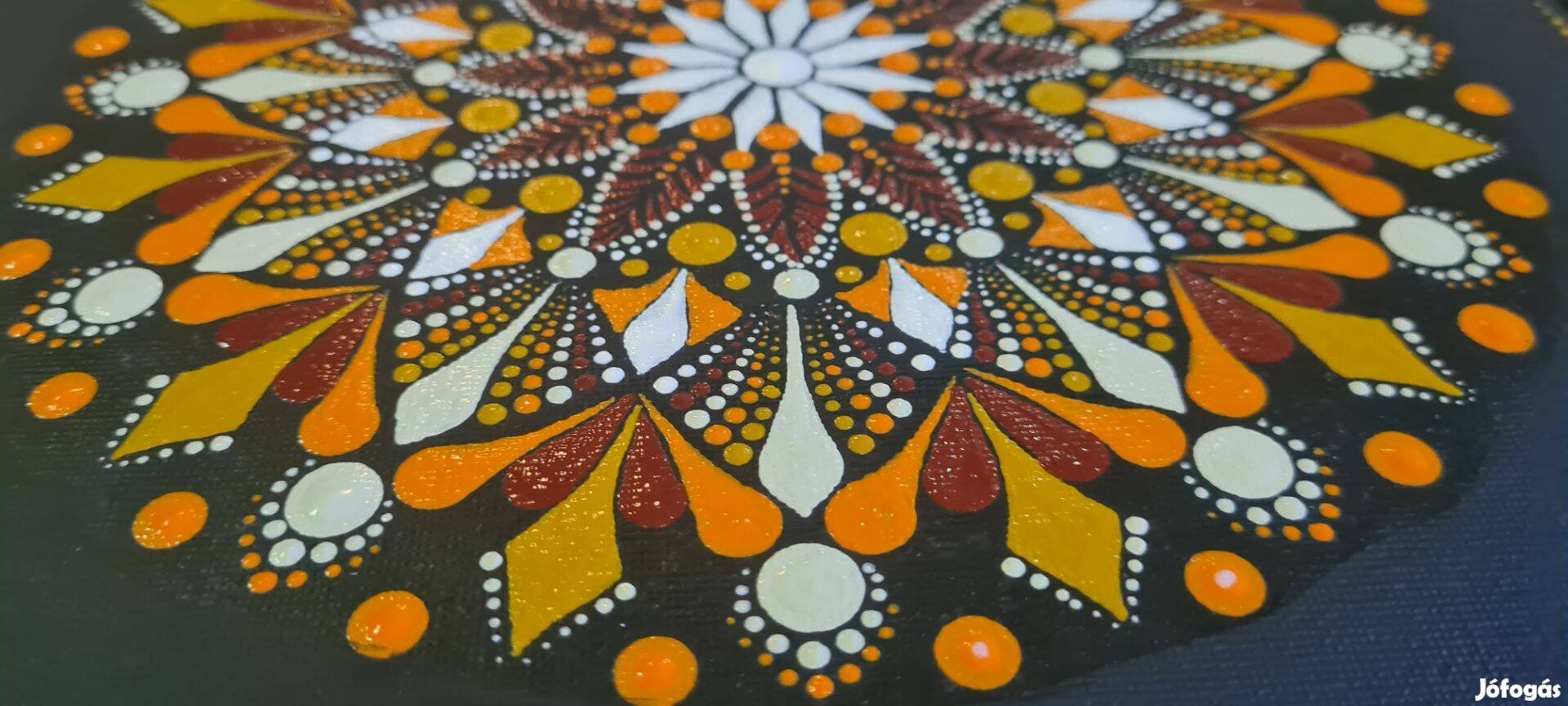 Ritkaság:kézzel festett 25X25cm mandala festmény 29eft