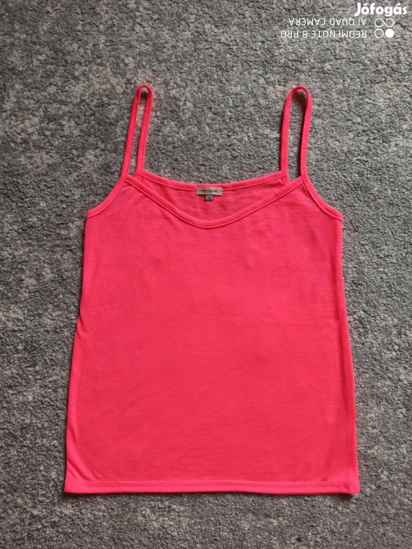 River Island neon pink pántos top, felső 34-es