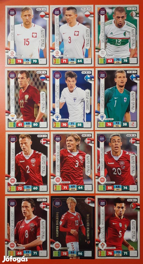 Road to Russia World cup 2018 Panini focis kártyák