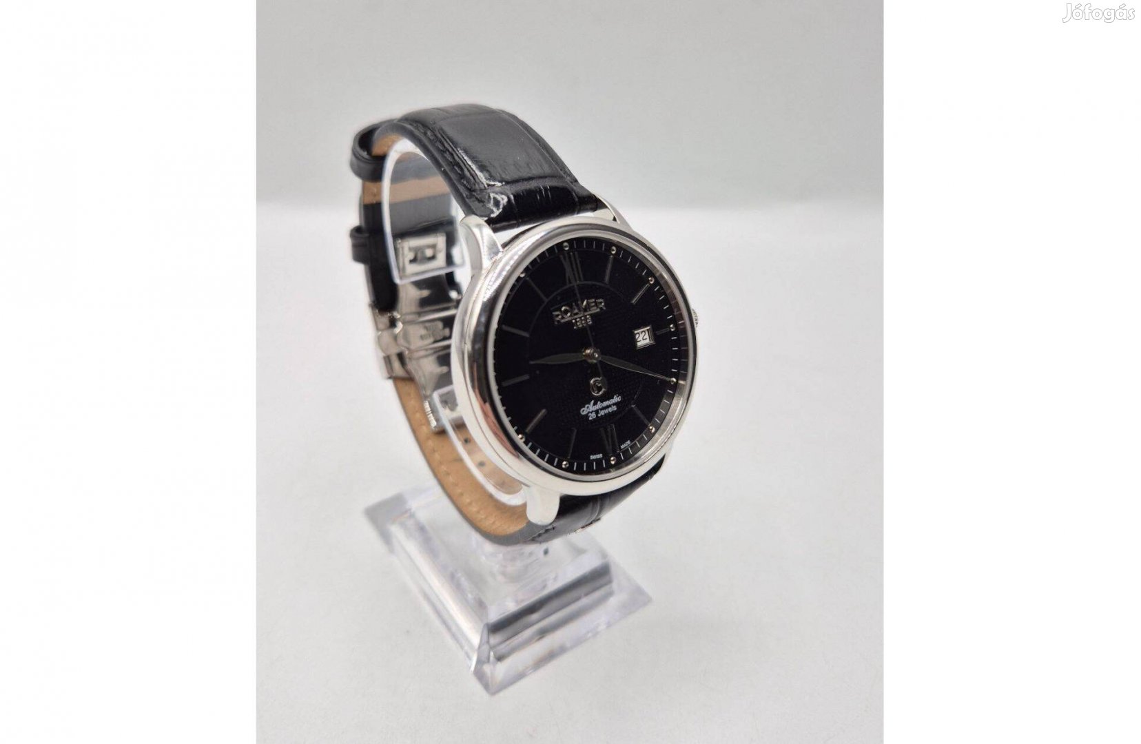 Roamer 956660415309 41mm, fekete bőr szíj, 1 év garancia