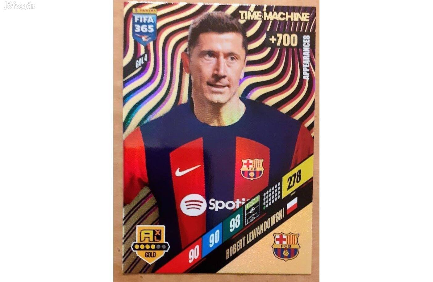 Robert Lewandowski Barcelona Time Machine focis kártya Panini 2024