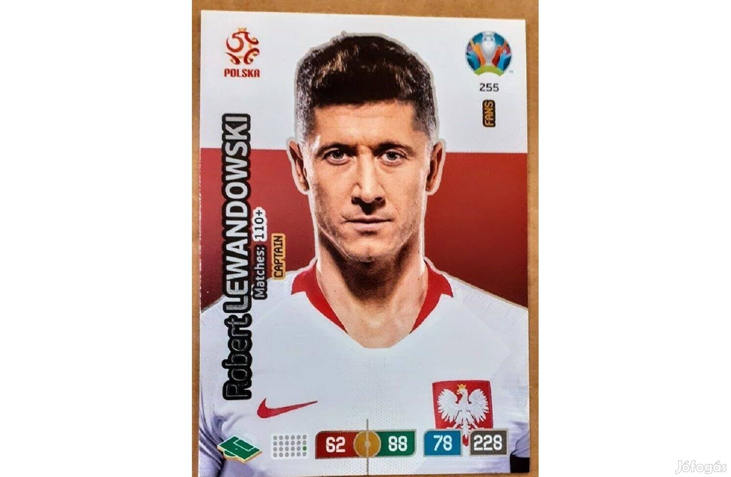 Robert Lewandowski Lengyelország Captain focis kártya Panini Euro 2020