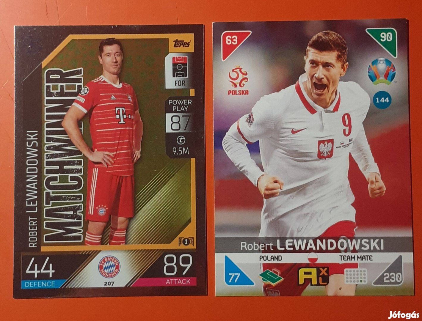 Robert Lewandowski Topps focis kártyák