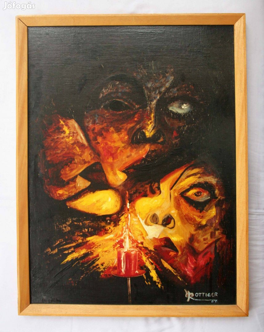 Robert Ottiger festmény. Látomásos, misztikus-spirituális alkotás