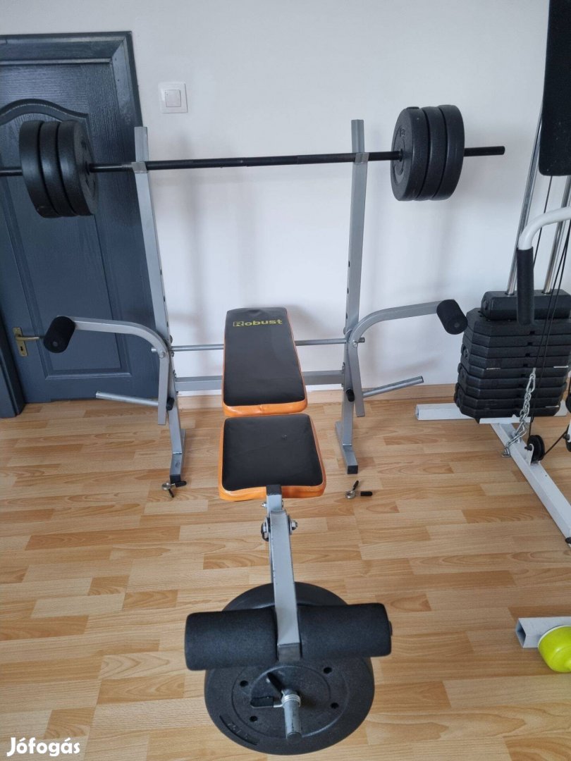 Robust Fekpad tárcsasúlyok 60kg súlyzó fekvenyomó kondigép fitneszgép