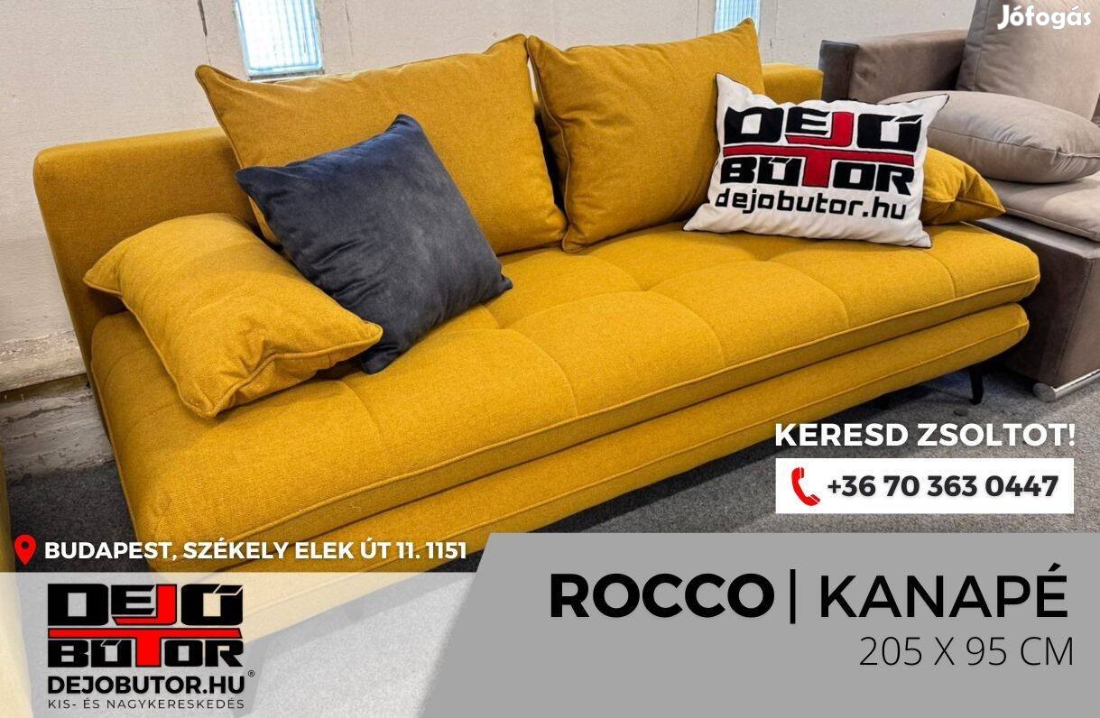 Rocco kanapé ülőgarnitúra 205x95 cm ágyazható sárga ágyneműtartós