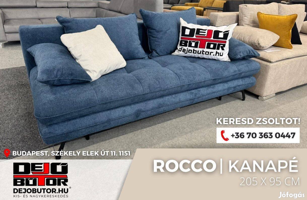 Rocco kanapé ülőgarnitúra 205x95 cm kék ágyazható ágyneműtartós